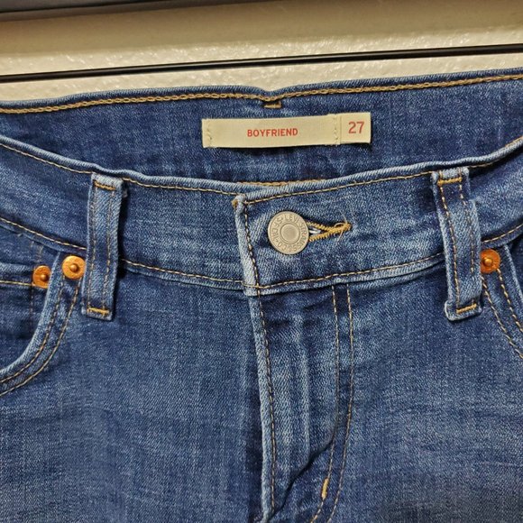 Levi's Boyfriend jeans mid rise distressed crop relaxed fit - Picture 4 of 9